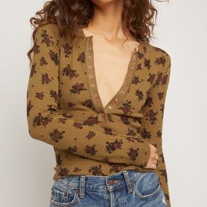 Free People One Of The Girls Printed Henley